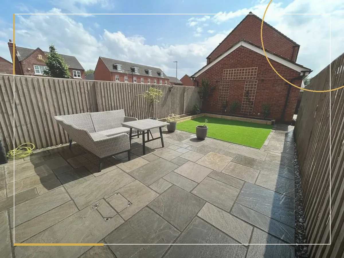 Driveway and front garden landscaping design concept